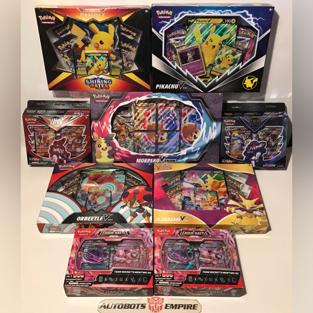 POKEMON PIKACHU SHINING FATES ORBEETLE ALAKAZAM MORPEKO V UNION URSHIFU VMAX MEW